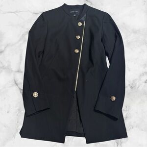 Etcetera Black Military Jacket Gold Buttons Size 2